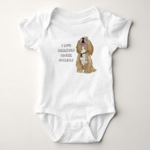 Keys the Miniature cocker spaniel Baby Bodysuit