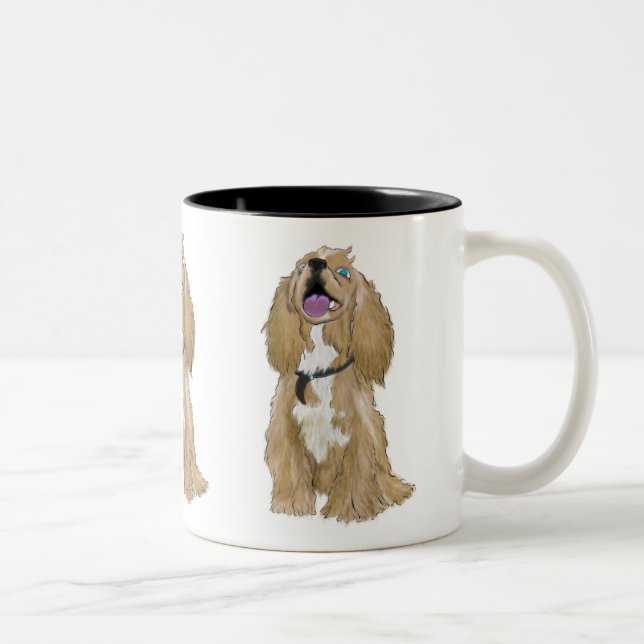  Keys the Miniature cocker spaniel Two-Tone Coffee Mug (Right)