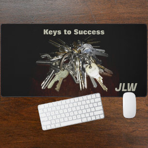 Keys to Success Customisable Photographic Black Desk Mat