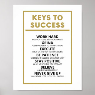 Keys To Success Inspiring Poster