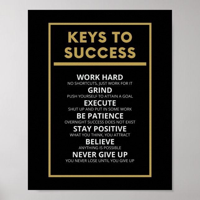 Keys To Success Poster (Front)
