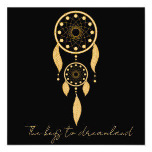 Keys to the land of dreams, dream catcher photo print