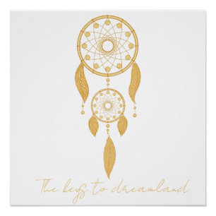 Keys to the land of dreams, dream catcher poster