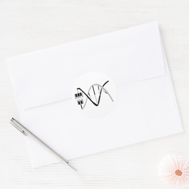 Keys to the Music Gene DNA Classic Round Sticker (Envelope)