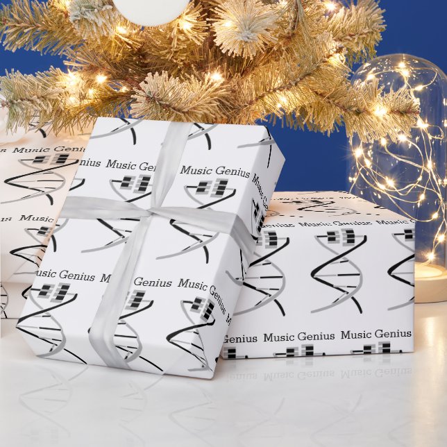 Keys to the Music Gene DNA Wrapping Paper (Holidays)