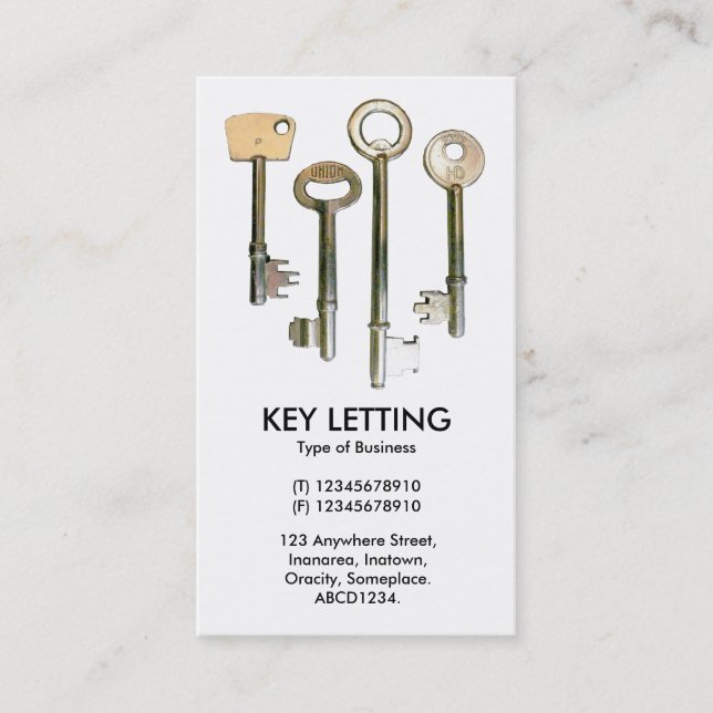 Keys - White Business Card (Front)