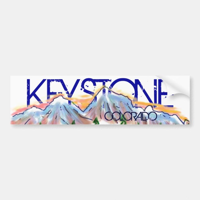 Keystone Colorado artistic mountain sticker (Front)