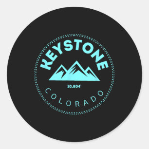 Keystone Colorado Co Mountain Town - Elevated Co S Classic Round Sticker