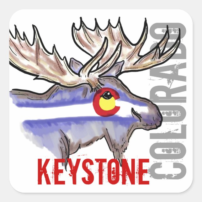 Keystone Colorado flag elk design stickers (Front)