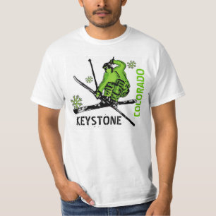 Keystone Colorado guys green theme value tee