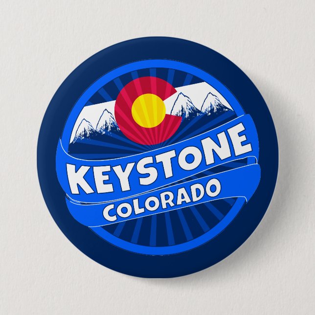 Keystone Colorado mountain burst button (Front)