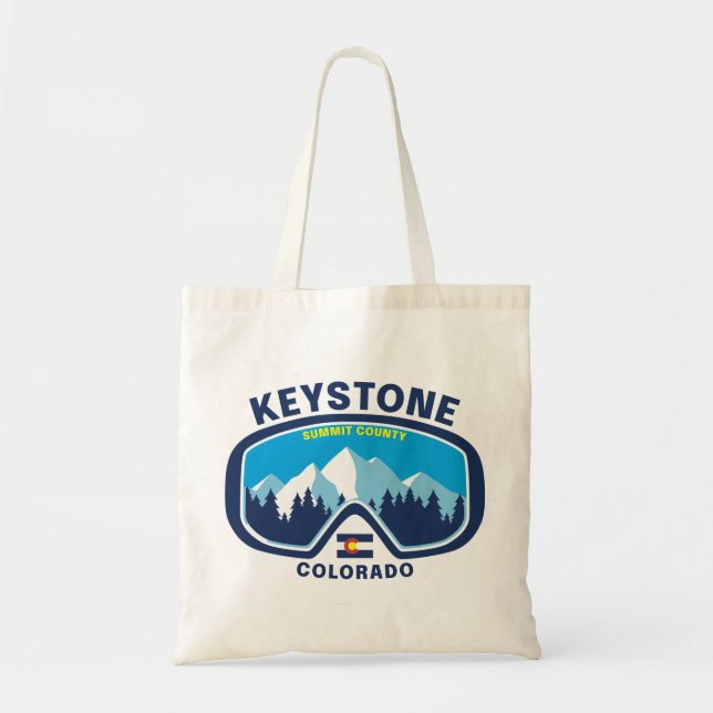 Keystone Colorado Mountain Ski Goggles Tote Bag (Front)