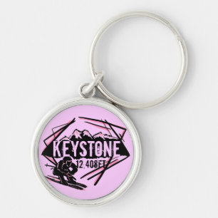 Keystone Colorado pink elevation keychain