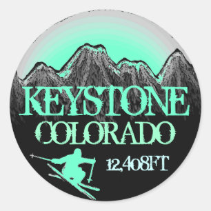 Keystone Colorado sea green ski art stickers