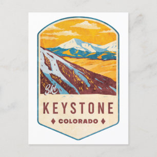 Keystone Colorado Ski Badge Postcard