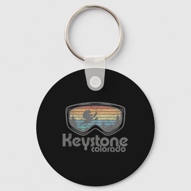 Keystone Colorado Ski Mountain Skiing Retro Vacati Key Ring (Front)