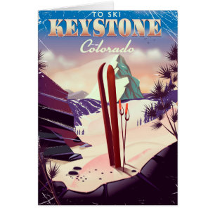 Keystone, Colorado Ski vintage style poster.