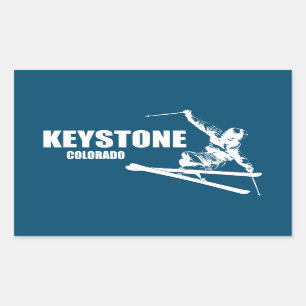 Keystone Colorado Skier Rectangular Sticker