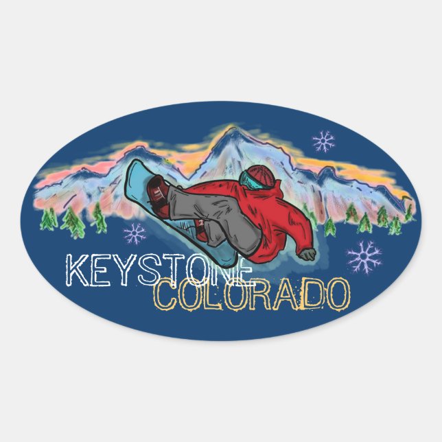Keystone Colorado snowboarder mountain stickers (Front)