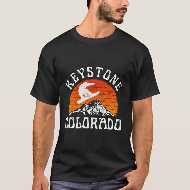 Keystone Colorado Snowboarder Mountains Ski T-Shirt (Front)