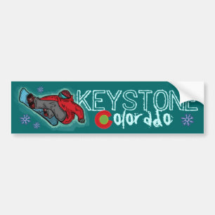 Keystone Colorado snowboarder shred bumpersticker Bumper Sticker