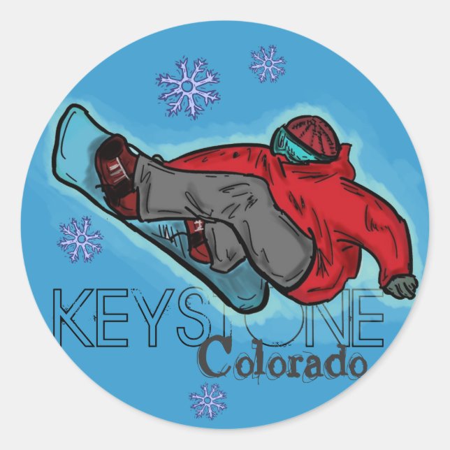 Keystone Colorado snowboarder stickers (Front)