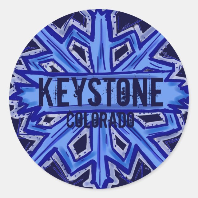 Keystone Colorado snowflake circle stickers (Front)