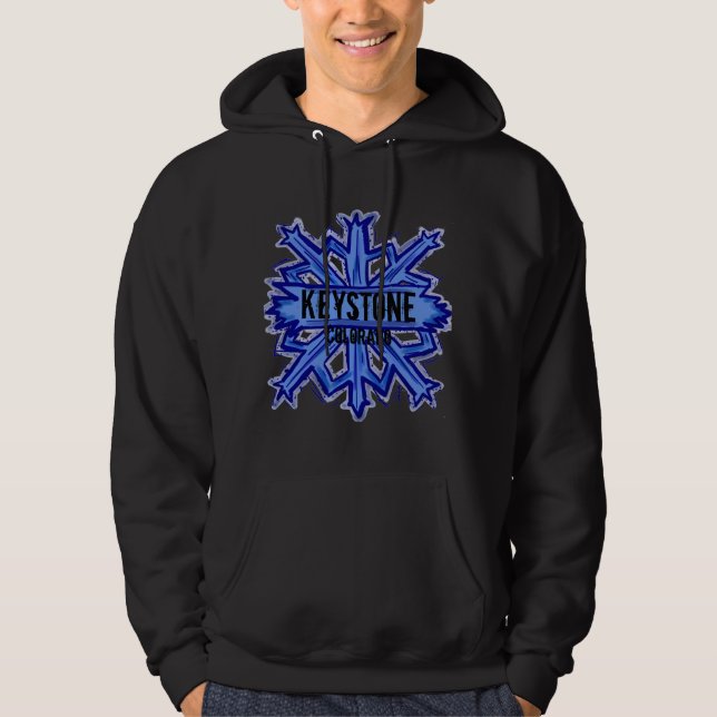 Keystone Colorado snowflake dark hoodie (Front)