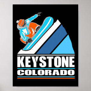 Keystone Colorado - Vintage Snowboarder Poster