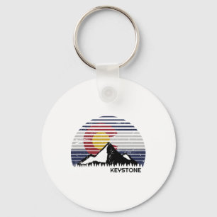 Keystone, Colorado X Co Flag Mountain Top  Key Ring
