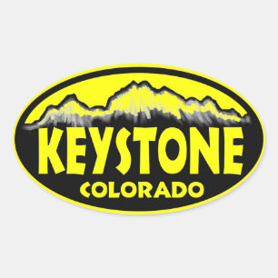 Keystone Colorado yellow oval stickers