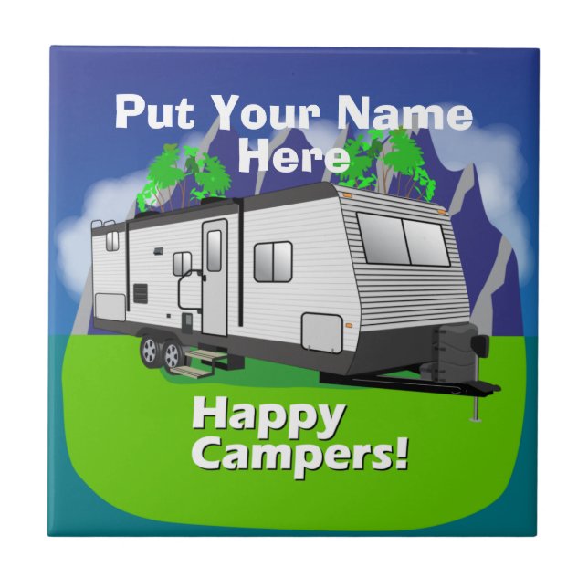 Keystone Hideout Travel Trailer Design Ceramic Tile (Front)