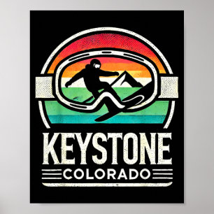 Keystone snowboarding retro colorado mountain poster