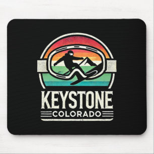 Keystone Snowboarding Retro Colorado Mountain Snow Mouse Pad