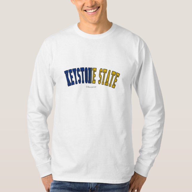 Keystone State in state flag colours T-Shirt (Front)