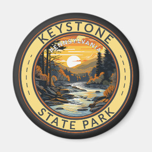 Keystone State Park Pennsylvania Travel Art Badge Magnet