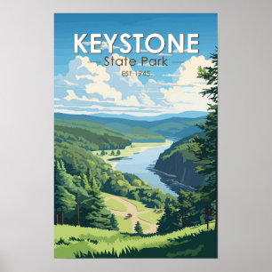 Keystone State Park Pennsylvania Travel Vintage Poster