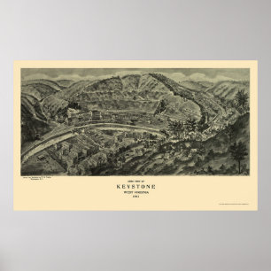 Keystone, WV Panoramic Map - 1911 Poster