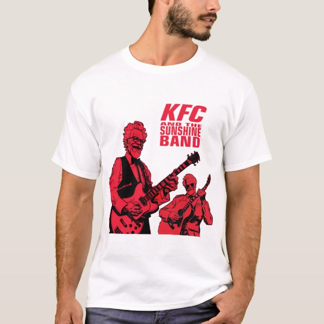 KFC and the Sunshine Band with Guitar Han on Back T-Shirt (Front)