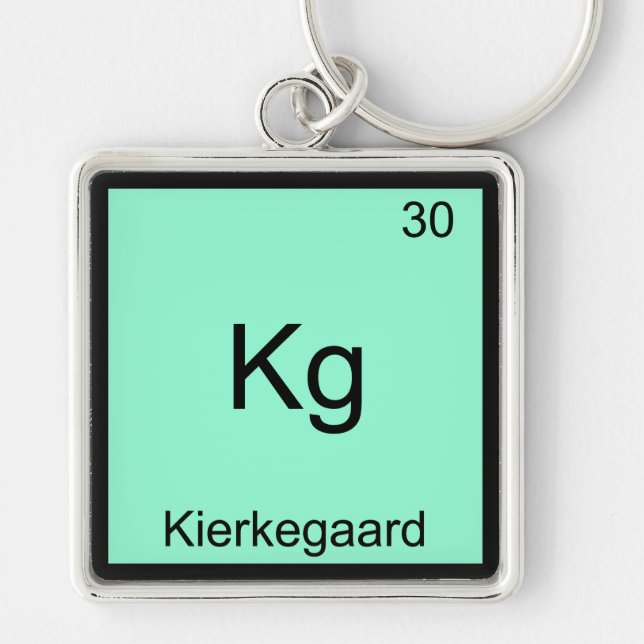Kg - Kierkegaard Funny Element Chemistry Symbol T Key Ring (Front)