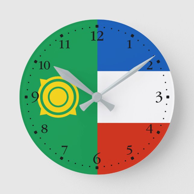 Khakassia Flag Round Clock (Front)