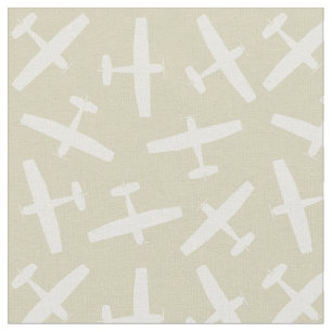 Khaki Aircraft Pattern Fabric