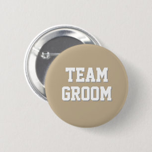Khaki Athletic Letters Team Groom 6 Cm Round Badge