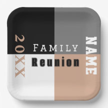 Khaki, black and white custom family reunion