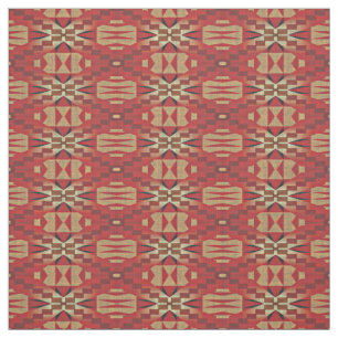 Khaki Brown Orange Red Taupe Beige Ethnic Look Fabric