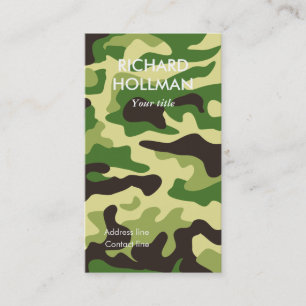 Khaki camouflage pattern business card