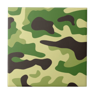 Khaki camouflage pattern ceramic tile