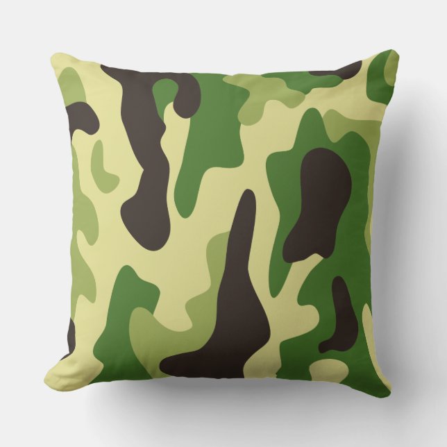 Khaki camouflage pattern cushion (Front)