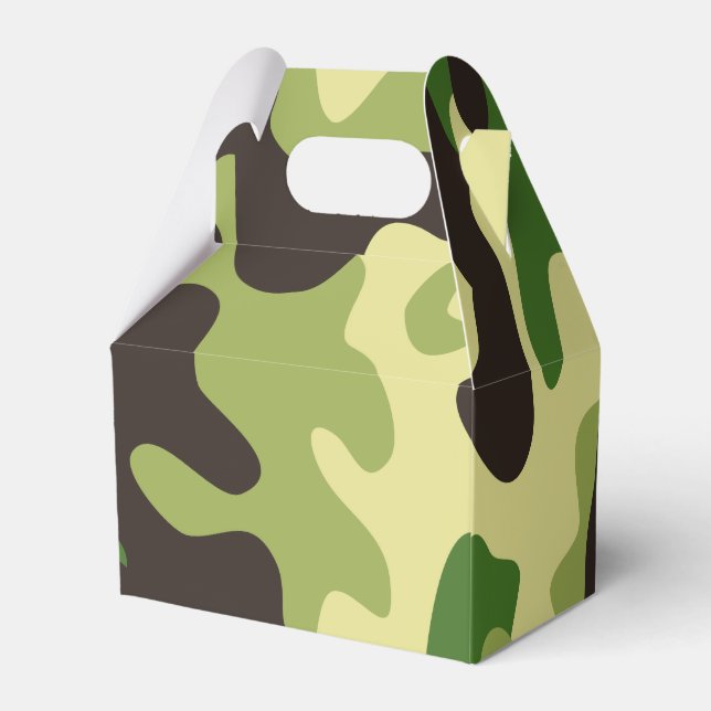 Khaki camouflage pattern favour box (Back Side)