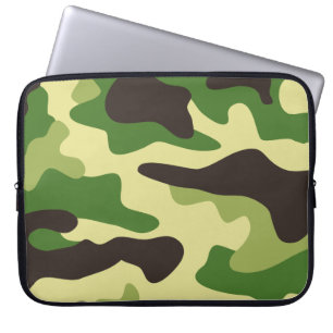 Khaki camouflage pattern laptop sleeve